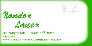 nandor lauer business card